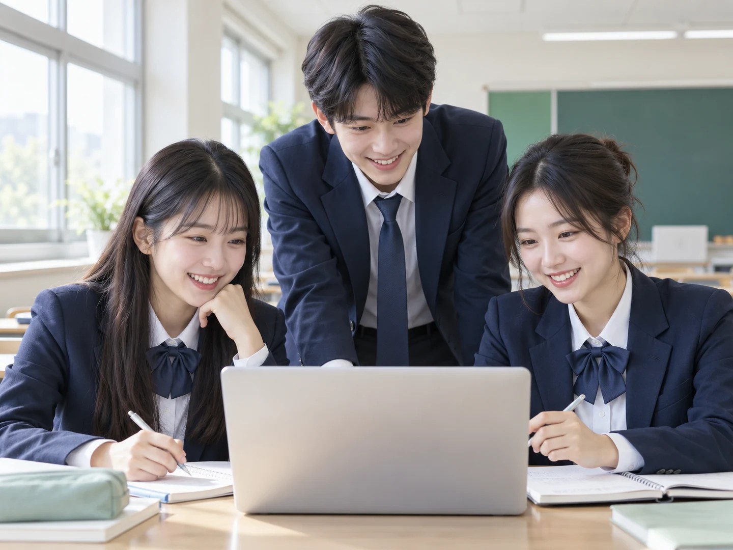 협업하는 학생들